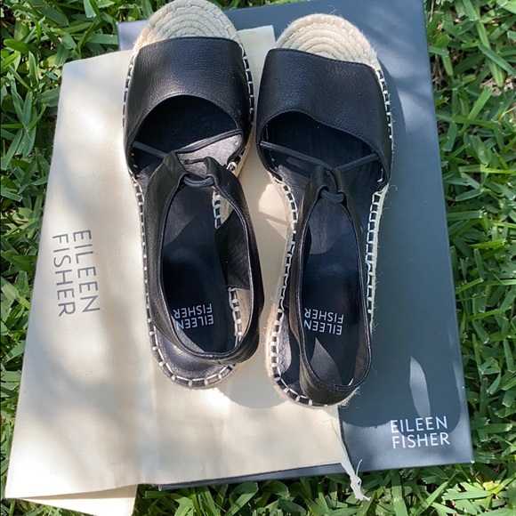 Eileen Fisher espadrille black size 8 - Picture 2 of 4
